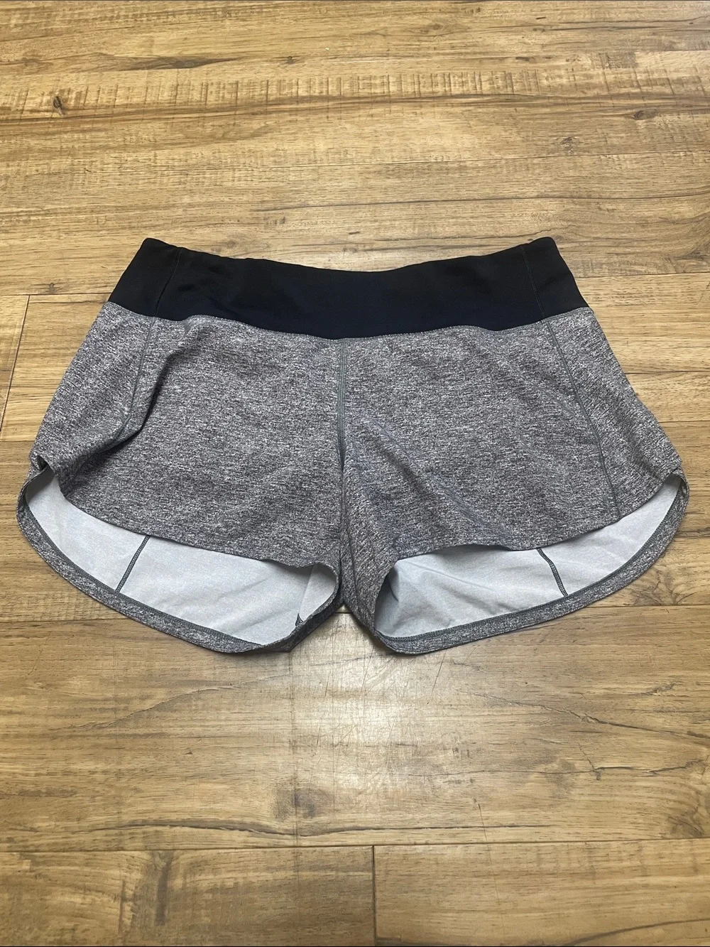lululemon athletica Gray Running Shorts with Black Waistband